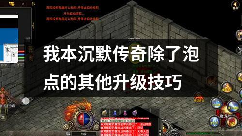 我本沉默传奇除了泡点的其他升级技巧