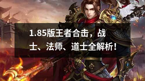 1.85版王者合击，战士、法师、道士全解析！
