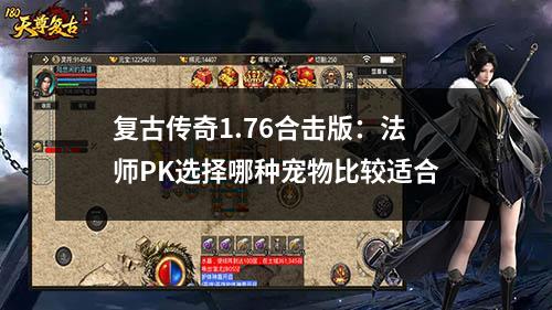 复古传奇1.76合击版：法师PK选择哪种宠物比较适合